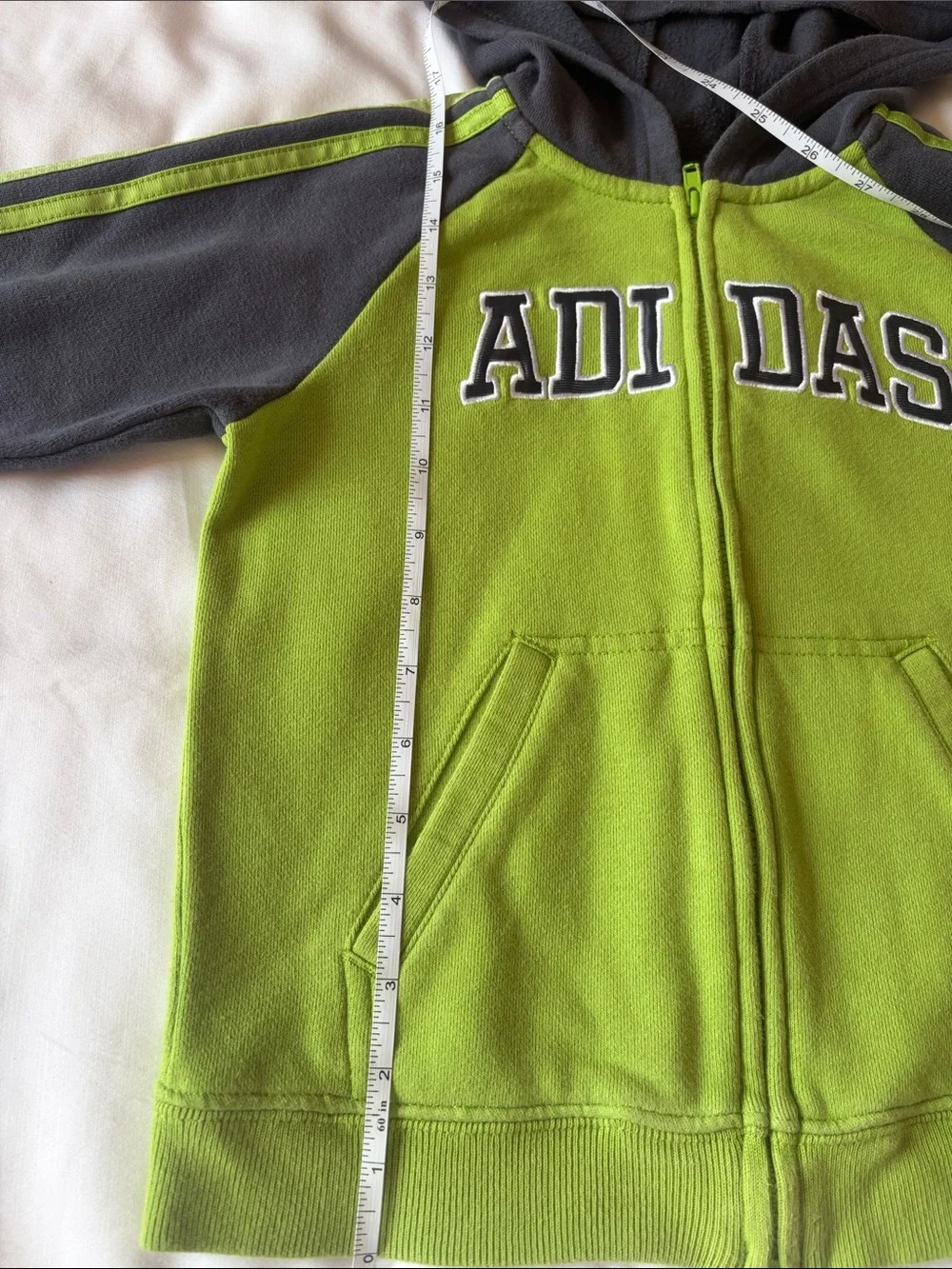 Adidas Kids' Green & Black Hooded Zip Fleece Jacket